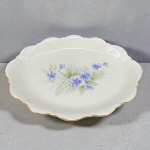 Vintage Pickard Fine China Porcelain Trinket Dish Tray USA Decorated Blue Flower